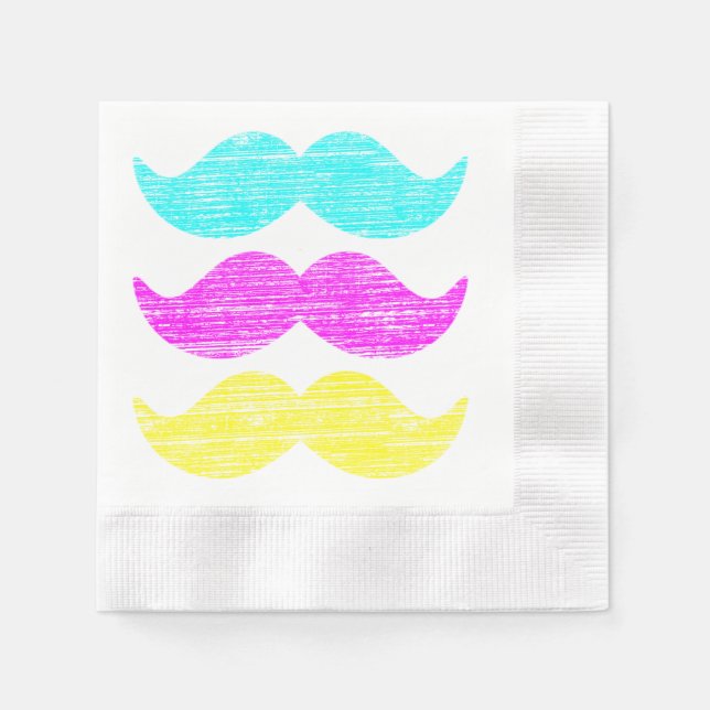 Mustaschmönster i CMY-rasterfärger Pappersservett (Framsidan)