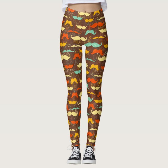 Mustaschmönster Leggings (Framsida)