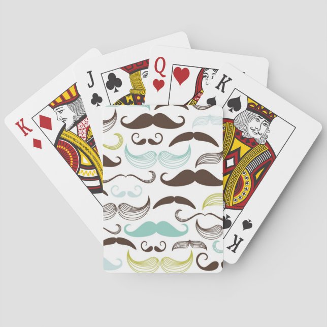 Mustaschmönster, retro stil 2 casinokort (Baksidan)