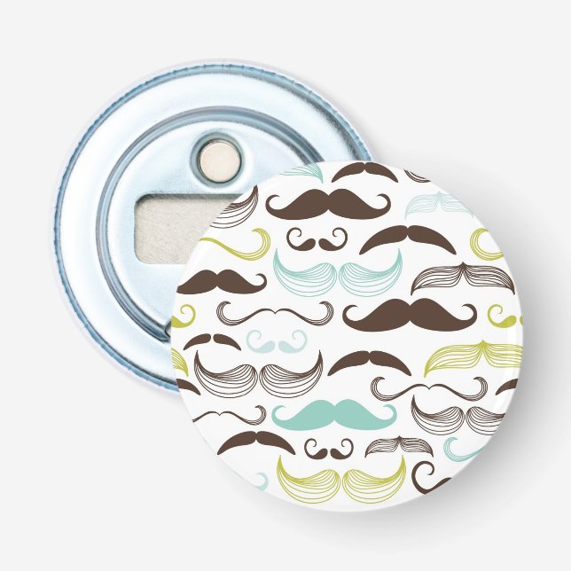 Mustaschmönster, retro stil 2 flasköppnare (Framsidan)