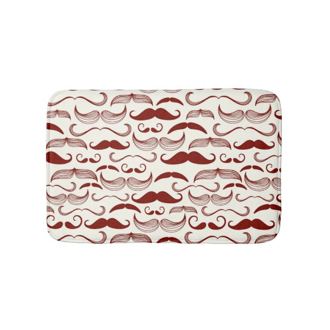Mustaschmönster, retro stil 3 badrumsmatta (Framsidan)