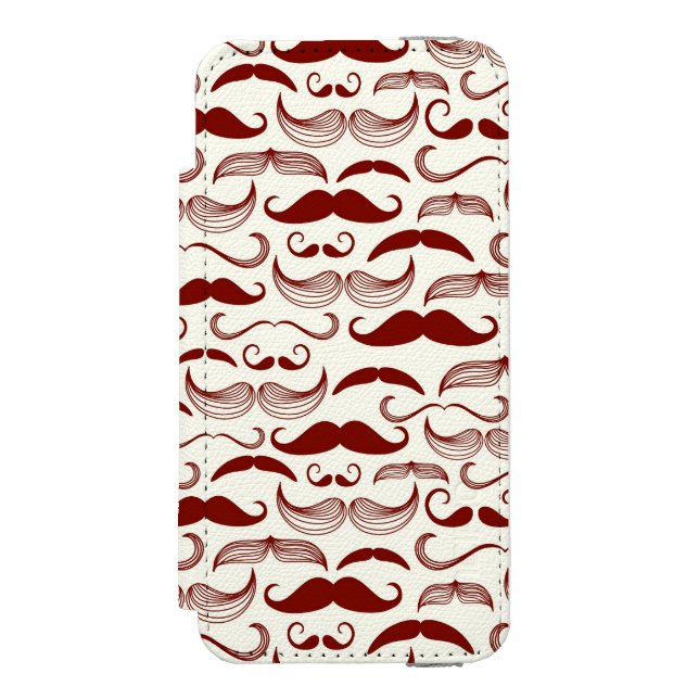 Mustaschmönster, retro stil 3 incipio iPhone wallet skal (Folio Framsidan)
