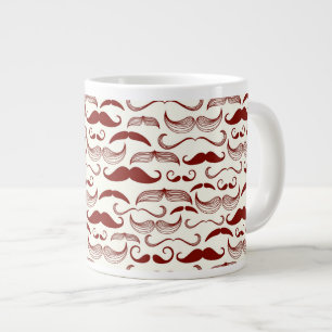 Mustaschmönster, retro stil 3 jumbo mugg