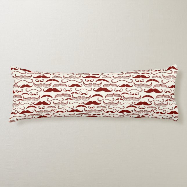 Mustaschmönster, retro stil 3 kroppskudde (Framsidan)