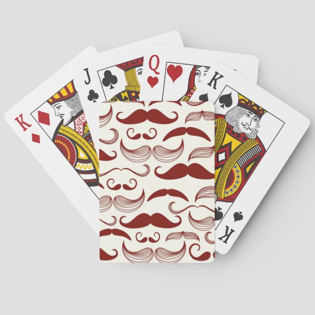 Mustaschmönster, retro stil 3 spel kort (Baksidan)