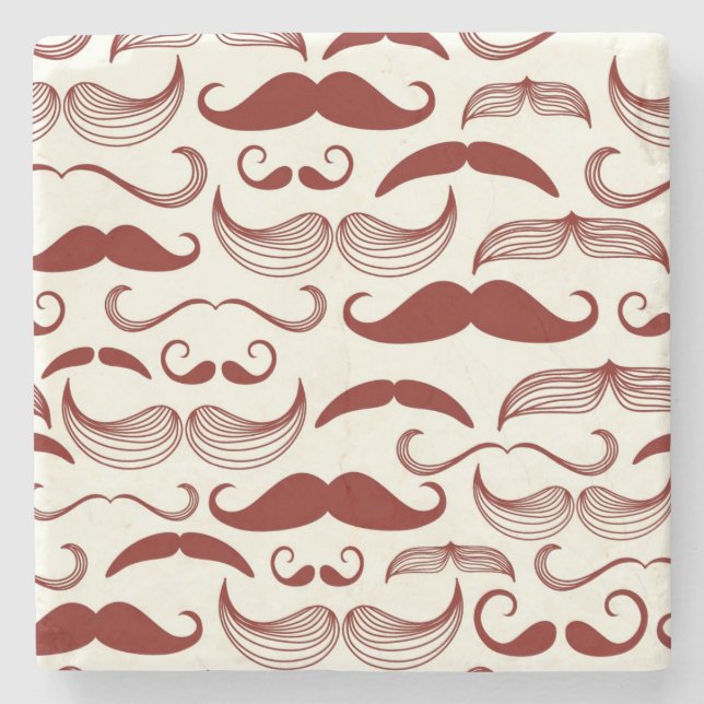 Mustaschmönster, retro stil 3 stenunderlägg (Framsidan)