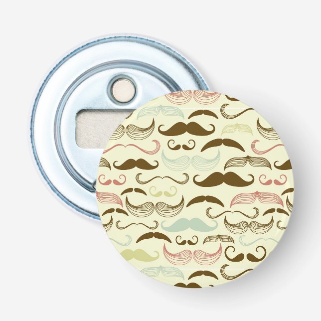 Mustaschmönster, retro stil 4 flasköppnare (Framsidan)