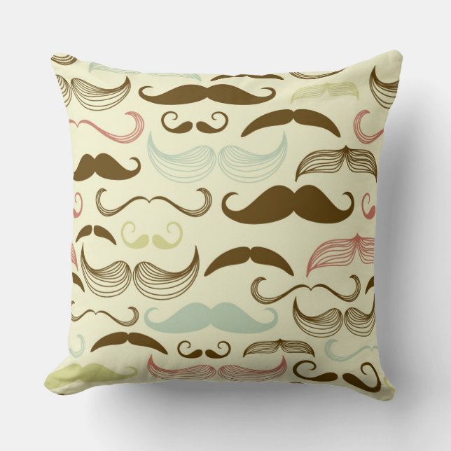 Mustaschmönster, retro stil 4 kudde (Framsida)