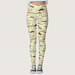 Mustaschmönster, retro stil 4 leggings
