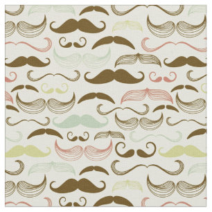 Mustaschmönster, retro stil 4 tyg