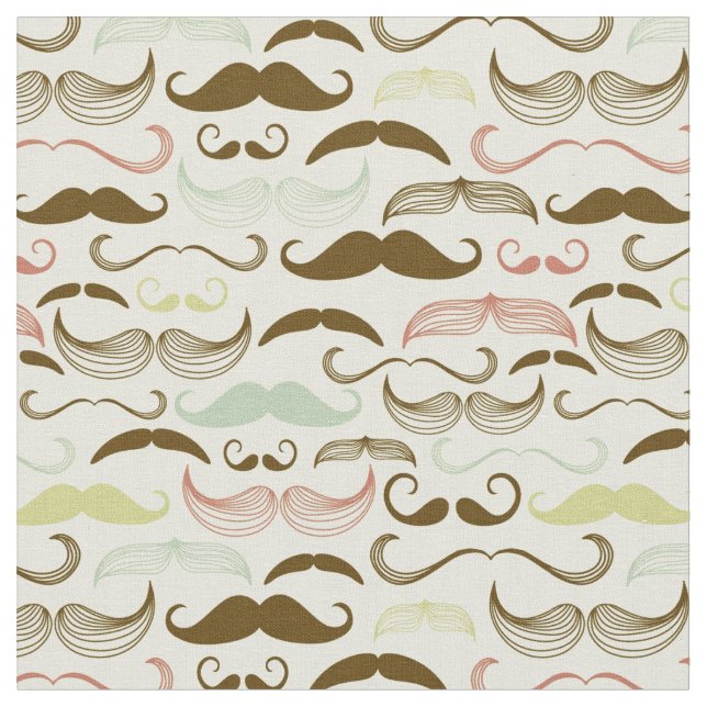 Mustaschmönster, retro stil 4 tyg (Närbild)