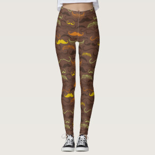 Mustaschmönster, retro stil 5 leggings