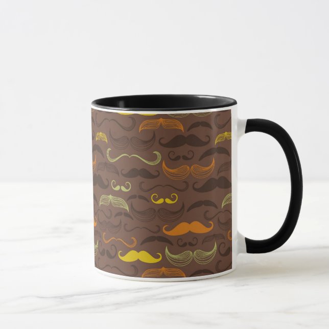 Mustaschmönster, retro stil 5 mugg (Höger)