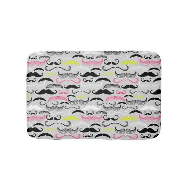 Mustaschmönster, retro stil badrumsmatta (Framsidan)