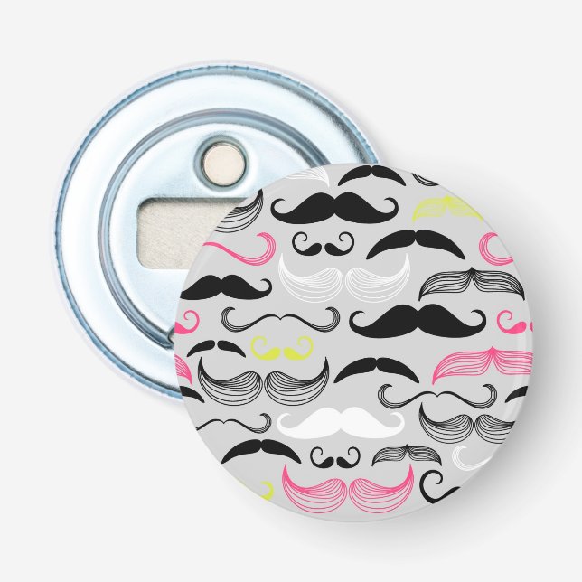 Mustaschmönster, retro stil flasköppnare (Framsidan)