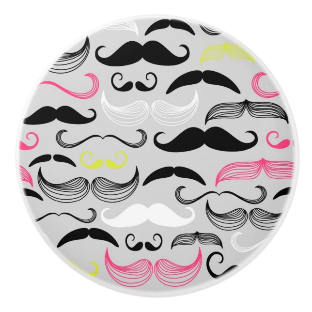 Mustaschmönster, retro stil knopp (Framsidan)