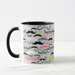 Mustaschmönster, retro stil mugg