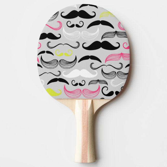 Mustaschmönster, retro stil pingisracket (Framsidan)