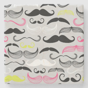 Mustaschmönster, retro stil stenunderlägg
