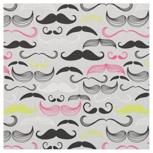 Mustaschmönster, retro stil tyg (Närbild)