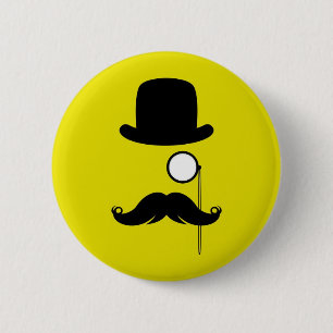 MustaschMoustacheStache man med exponeringsglas Knapp