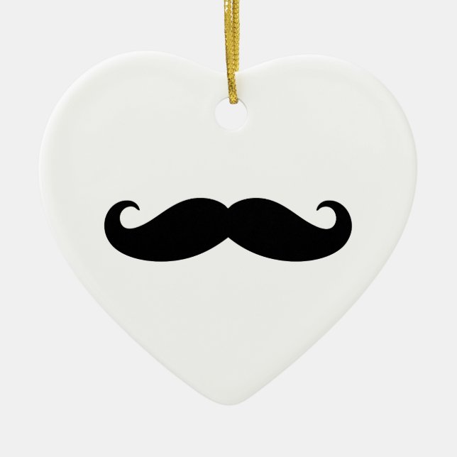 Mustaschmustasch, Moustachedesign Julgransprydnad Keramik (Framsidan)