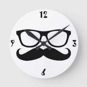 MustaschNerd Rund Klocka