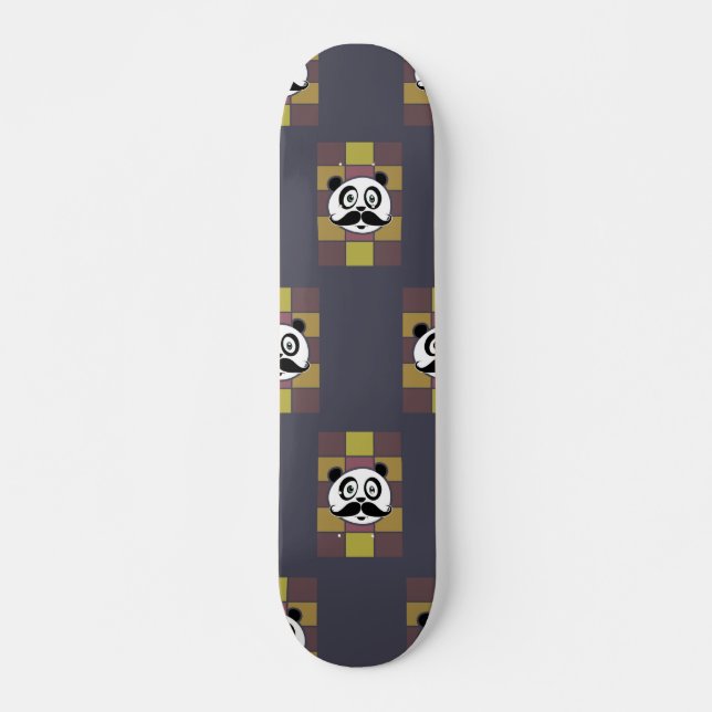 Mustaschpanda 3 mini skateboard bräda 18,5 cm (Framsida)