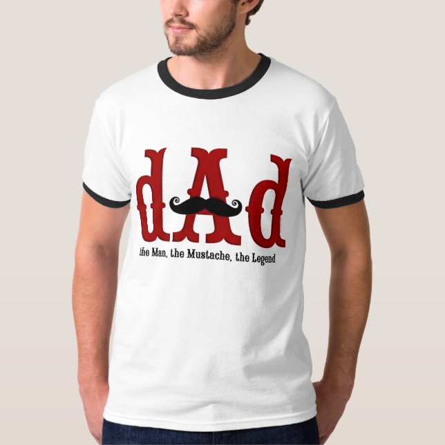 MustaschpappaT-tröja Tee (Framsida)