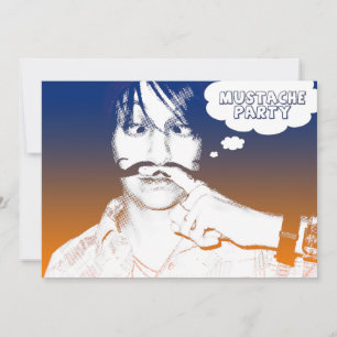 mustaschparty: komiska staches inbjudningar
