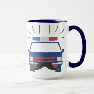 Mustaschpolismuggen - välj stil & färga mugg