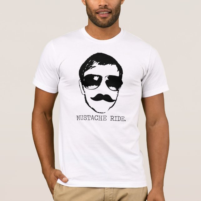MustaschRide. Tee Shirt (Framsida)