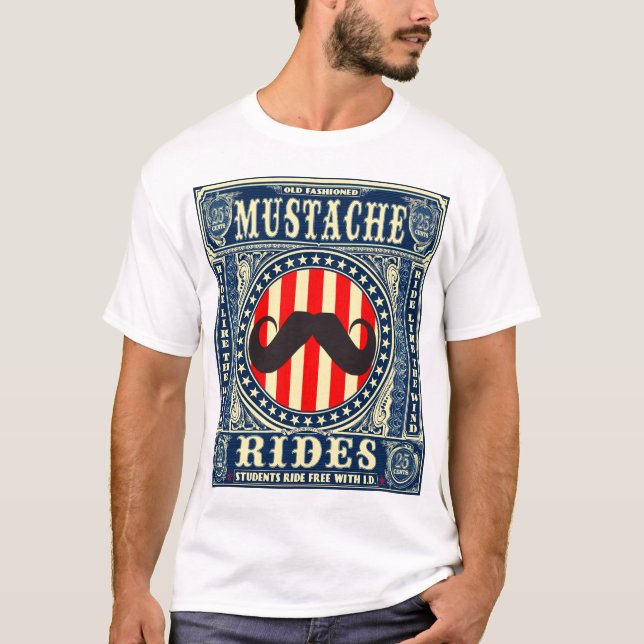 MUSTASCHRITTER T-SHIRT (Framsida)