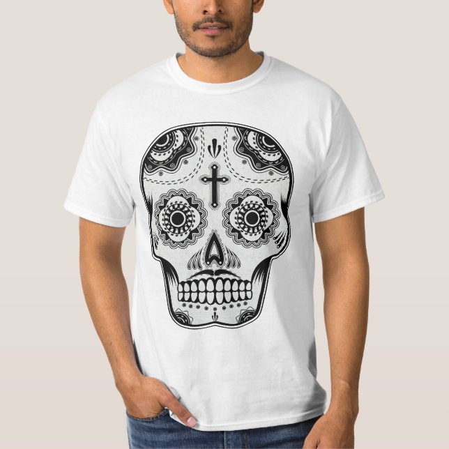 Mustaschsockerskalle T-shirt (Framsida)