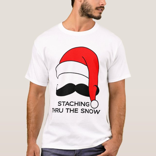 MustaschT-tröja - Staching till och med snön T-shirt (Framsida)
