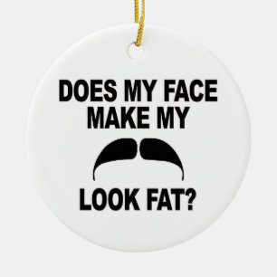 Mustaschtjock Julgransprydnad Keramik