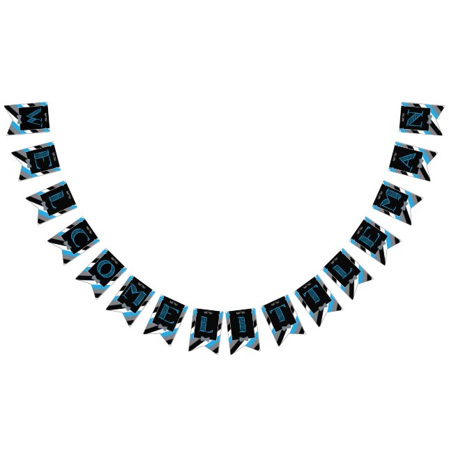 Mustaschvåldsamt slag - lite manBunting - baner Vimplar (Alla)