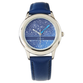 Muster blau mit weißen Sternen Armbandsur