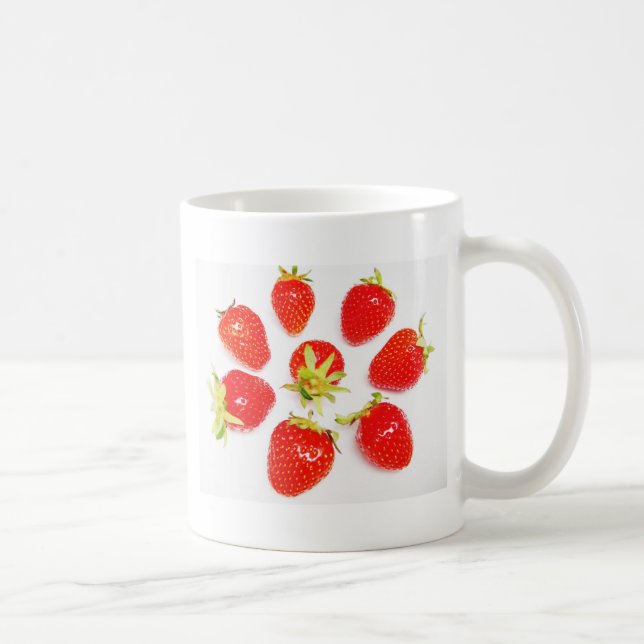 Muster mit 8 Erdbeeren Kaffemugg (Höger)