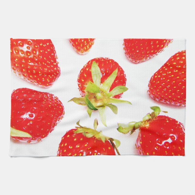 Muster mit 8 Erdbeeren Kökshandduk (Horisontell)