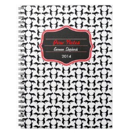 Muster Schäferhund Anteckningsbok Med Spiral