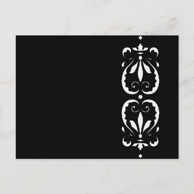 Muster victorian schwarz black barock klassi sch vykort (Framsida)