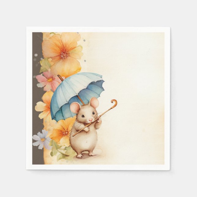 Mustuggning på nedfläckaden käpp blommor papper pappersservett (Framsidan)
