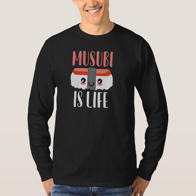 Musubi är biograf japansk hawaiisk sushi Spam T Shirt (Framsida)