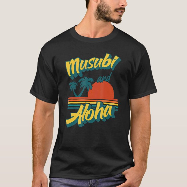 Musubi Hawaii Retro Stil Aloha T Shirt (Framsida)
