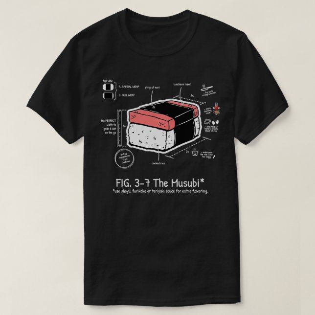 Musubi Hawaiian Food Diagram Instructions Pullover T Shirt (Design framsida)