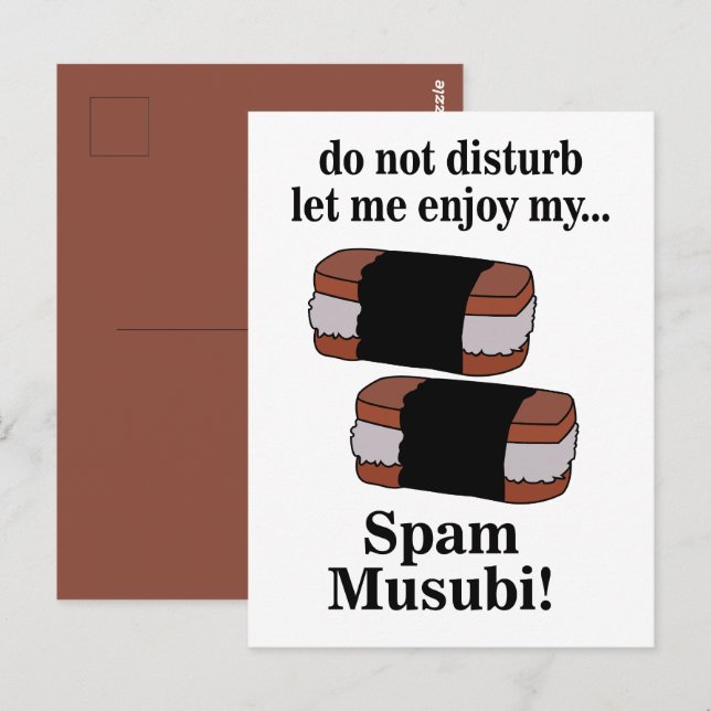 Musubi Låt Mig Njuta Av Min Spam Musubi Vykort (Fram/baksida)