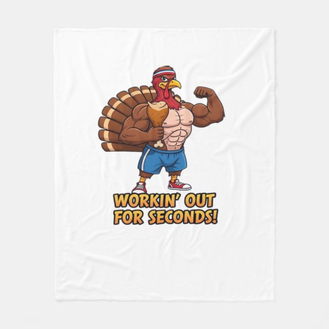 Musular Turkey Gym Champion Funny Thanksgiving Cl Fleecefilt (Framsidan)