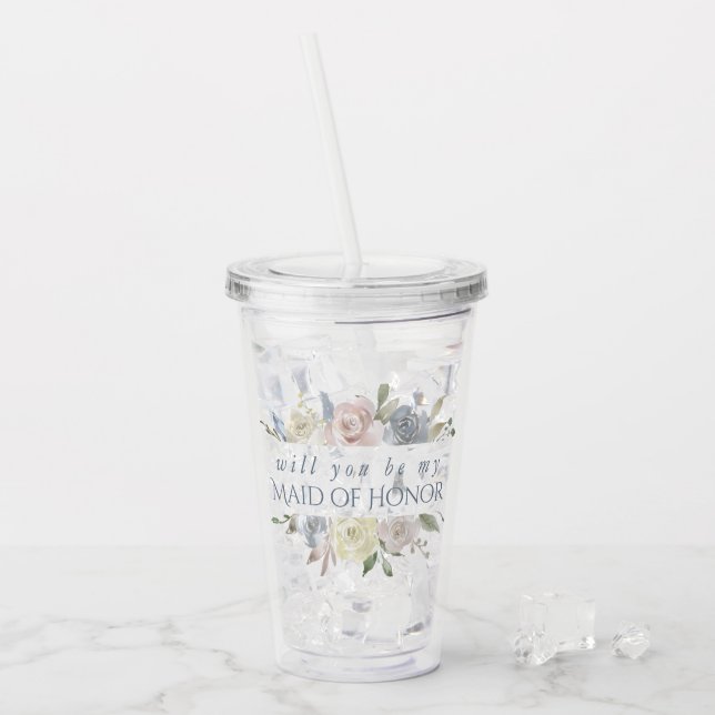 MUT Blommigt Ram | ELEGANT RO MAID OF HONOR Take Away Mugg (Framsida Ice)