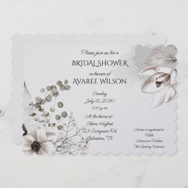 MUT Vit och Grått Flowers (Fram/baksida)